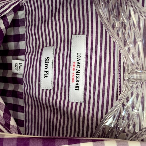 Isaac Mizrahi Purple Button Up - Picture 2 of 3